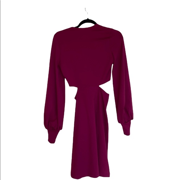 NWOT Susana Monaco Cutout Waist Bow Dress In Wild Berry - Picture 8 of 9